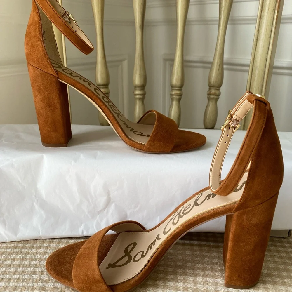 Sam Edelman Women's Tan Suede Ankle Strap Sandals - Picture 4 of 6